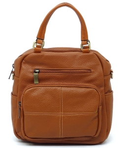 Pebbled Top Handle Convertible Backpack CMS045 BROWN